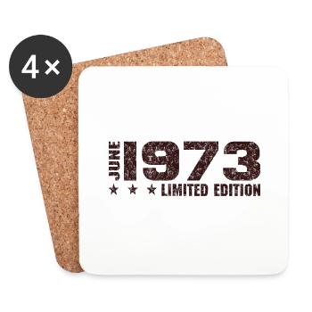 50. Geburtstag Juni 1973 Limited Edition Geschenk - Untersetzer (4er-Set) - Weiß - Vorne