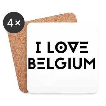 I LOVE BELGIUM - Coasters (set of 4) - white - Front
