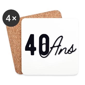 40 Ans - Dessous de verre (lot de 4) - blanc - Devant