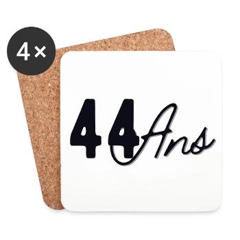44 Ans - Dessous de verre (lot de 4) - blanc - Devant