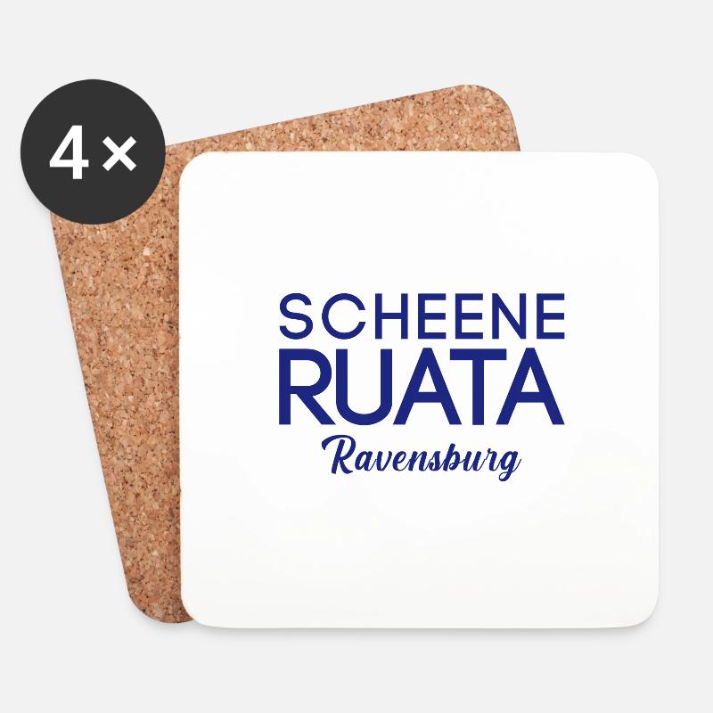 Scheene Ruata Rutenfest Ravensburg - Untersetzer (4er-Set) - Weiß