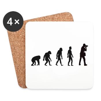 Evolution Fotograf Fotografie Kamera - Untersetzer (4er-Set) - Weiß - Vorne