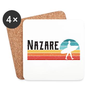 Nazare Portugal Surfer Retro Vintage - Untersetzer (4er-Set) - Weiß - Vorne
