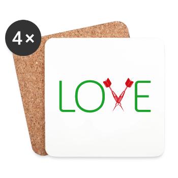 Darts Dart Love - Untersetzer (4er-Set) - Weiß - Vorne