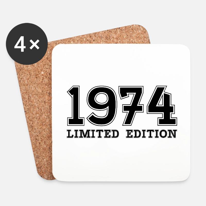 50. Geburtstag 1974 Limited Edition Geschenk - Untersetzer (4er-Set) - Weiß