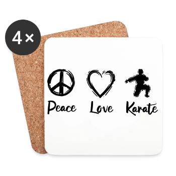 Karate Liebe - Untersetzer (4er-Set) - Weiß - Vorne