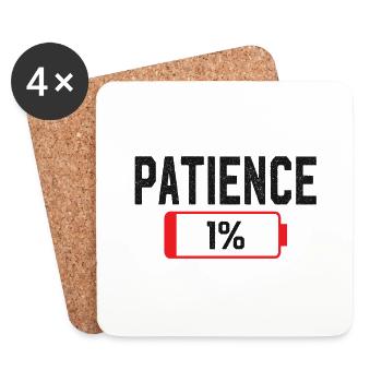 Battery Patience Work Stress - Coasters (set of 4) - white - Front