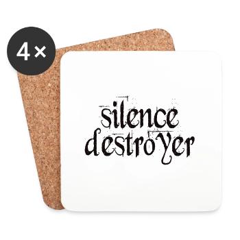 Silence Destroyer of Silence - Coasters (set of 4) - white - Front