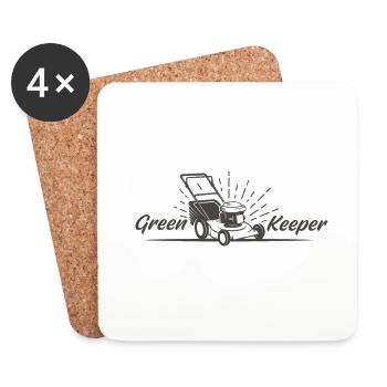 Greenkeeper tondeuse à gazon jardinier jardin idée cadeau - Dessous de verre (lot de 4) - blanc - Devant