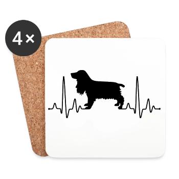 Cocker Spaniel Plus - Dessous de verre (lot de 4) - blanc - Devant