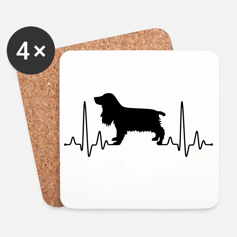Cocker Spaniel Plus - Untersetzer (4er-Set) - Weiß