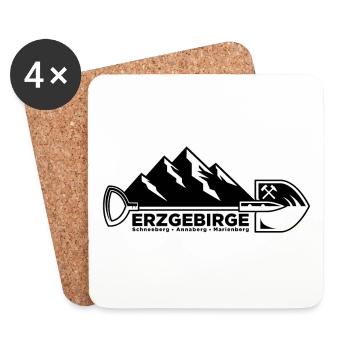 Erzgebirge Saxony Mining Miners - Dessous de verre (lot de 4) - blanc - Devant
