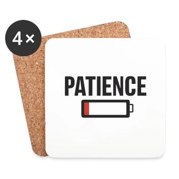 Batterie Batterie Patience Travail Stress - Dessous de verre (lot de 4) - blanc - Devant