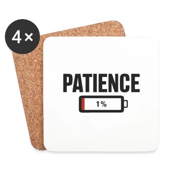 Battery Battery Patience Work Stress - Coasters (set of 4) - white - Front