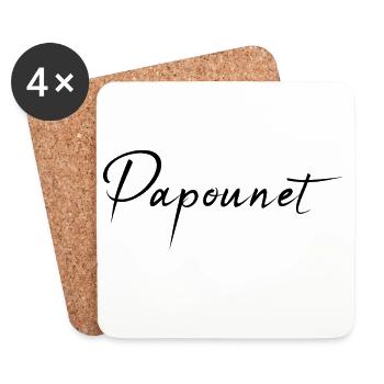 PAPOUNET. PAPA. VATERTAG. FROHER VATERTAG - Untersetzer (4er-Set) - Weiß - Vorne
