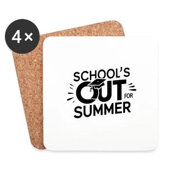 Schulabschluss Schulende School`s Out For Summer - Coasters (set of 4) - white - Front