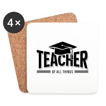Teacher Lehrer Lehrerin Schule Beruf - Untersetzer (4er-Set) - Weiß - Vorne
