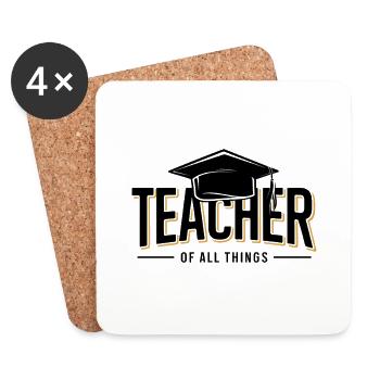 Teacher Lehrer Lehrerin Schule Beruf - Untersetzer (4er-Set) - Weiß - Vorne