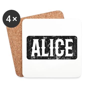 Alice Motto Spruch Frau Vorname - Untersetzer (4er-Set) - Weiß - Vorne