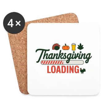 Thanksgiving Chargement Barre de chargement de Thanksgiving - Dessous de verre (lot de 4) - blanc - Devant