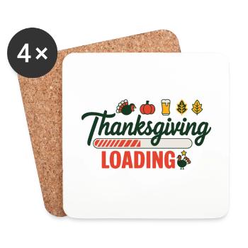 Thanksgiving Chargement Barre de chargement de Thanksgiving - Dessous de verre (lot de 4) - blanc - Devant