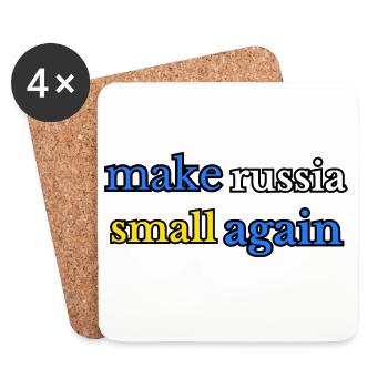Make russia small again, blue yellow - Coasters (set of 4) - white - Front