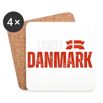 Fabriqué au Danemark, fierté danoise - Dessous de verre (lot de 4) - blanc - Devant