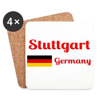 Stuttgart Deutschland - Stilvolle Drucke - Untersetzer (4er-Set) - Weiß - Vorne