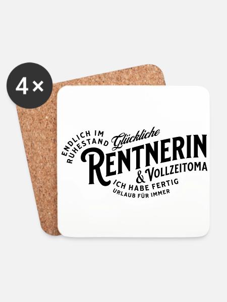 Glückliche Rentnerin & Vollzeitoma - Untersetzer (4er-Set) - Weiß