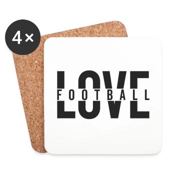LOVE FOOTBALL USA American Football - Untersetzer (4er-Set) - Weiß - Vorne