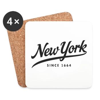 La Grosse Pomme de New York depuis 1664 - Dessous de verre (lot de 4) - blanc - Devant