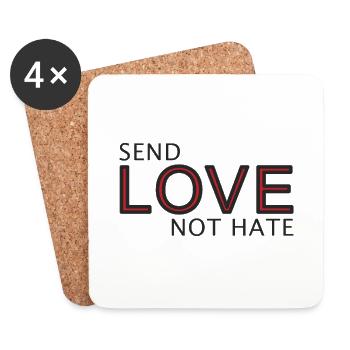Envoyez une déclaration d’amour pas de haine - Dessous de verre (lot de 4) - blanc - Devant