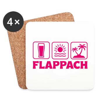 Flappach Ravensburg Bier Sonne Palmen - Untersetzer (4er-Set) - Weiß - Vorne