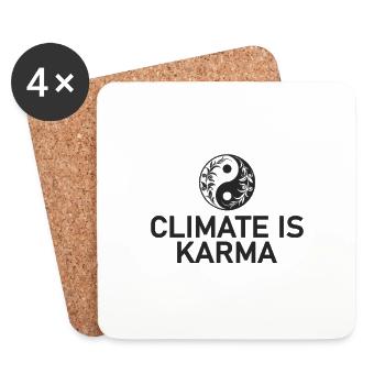 Climate is Karma Yin & Yang Nature - Environmental Protection - Coasters (set of 4) - white - Front