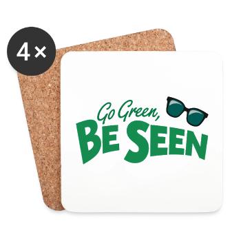 Go Green Be Lakes Conservation de la nature Protection de l’environnement - Dessous de verre (lot de 4) - blanc - Devant
