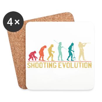 Shooting Evolution Progression Design - Untersetzer (4er-Set) - Weiß - Vorne