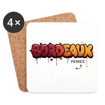 Bordeaux graffiti city logo - Coasters (set of 4) - white - Front