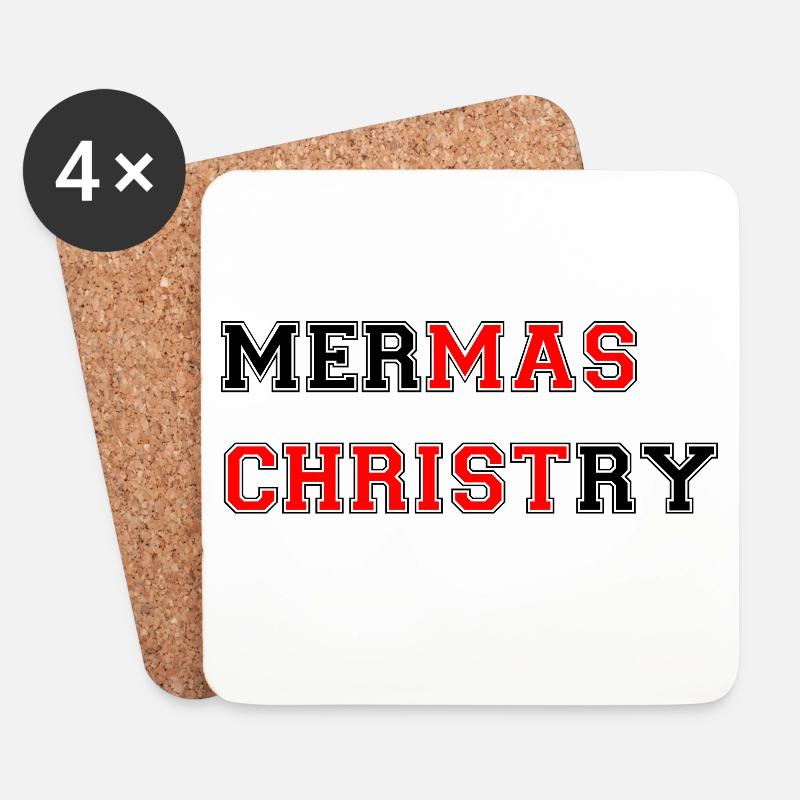 Frohe Weihnachten - Untersetzer (4er-Set) - Weiß