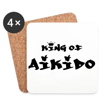 the King of Aikido - Coasters (set of 4) - white - Front