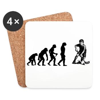 Super cadeau de floorball pour floorball - Dessous de verre (lot de 4) - blanc - Devant