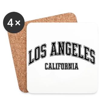 Typographie de Los Angeles, Californie - Dessous de verre (lot de 4) - blanc - Devant