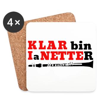 Clarinet - Klar bin I a Netter - Clarinetist - Coasters (set of 4) - white - Front