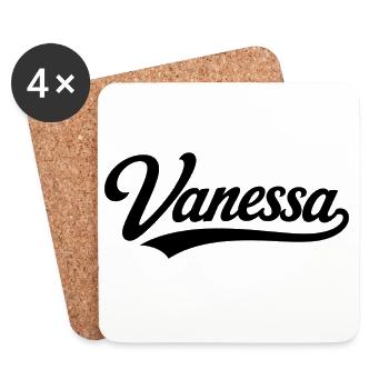 Vanessa name first last family - Coasters (set of 4) - white - Front
