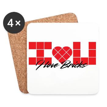 Clamping Blocks Love - Coasters (set of 4) - white - Front