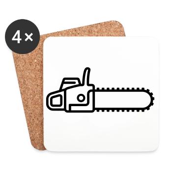 chainsaw - Coasters (set of 4) - white - Front