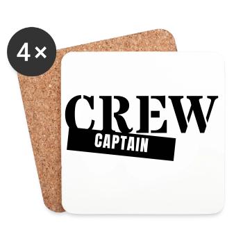 Capitaine d’équipage - Capitaine, Chef de groupe - Dessous de verre (lot de 4) - blanc - Devant