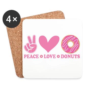 Beignets Paix et Amour - Dessous de verre (lot de 4) - blanc - Devant