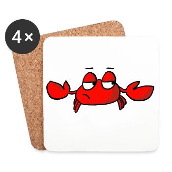 Crabe indifférent - Dessous de verre (lot de 4) - blanc - Devant