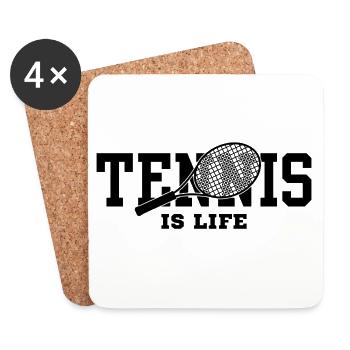 tennis is life - Coasters (set of 4) - white - Front