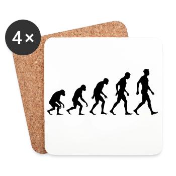 Evolution des Menschen Silhouetten - Untersetzer (4er-Set) - Weiß - Vorne